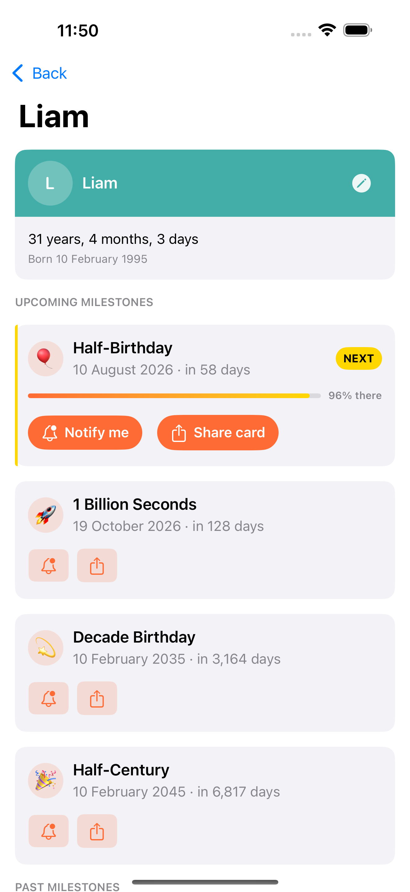 1 billion seconds milestone